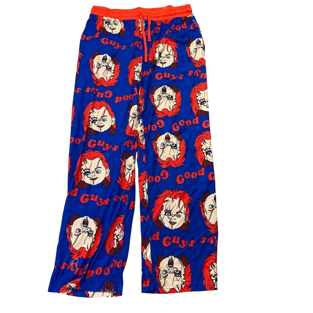 Chucky Good Guys Pajama Pants Mens Large Blue Horror Movie Sleepwear